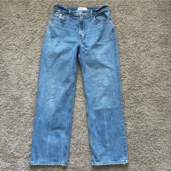 Abercrombie & FItch High Rise 90s Relaxed Jean Curve Love med wash size 8 SHORT - Picture 5 of 14